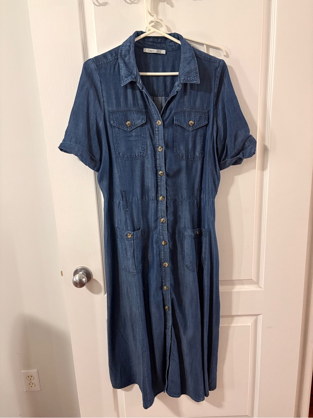 Dex Chambray Shirt Dress - Size M
